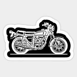 CB360T Motorcycle White Sketch Art Sticker